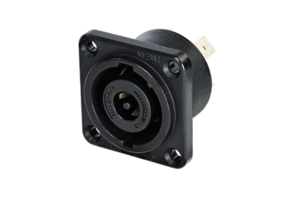 Neutrik NLT8MPXX-BAG - speakON 8-pin speaker connector, chassis plug, black metal housing