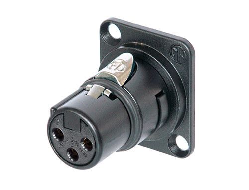 Neutrik NM3FD-B - csatlakozó modul, 3 pólusú XLR dugó, fekete ház