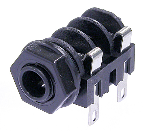 Neutrik NMJ2HF-S - 6,35 mm mono socket, panel-mount, M plastic housing, plastic mounting