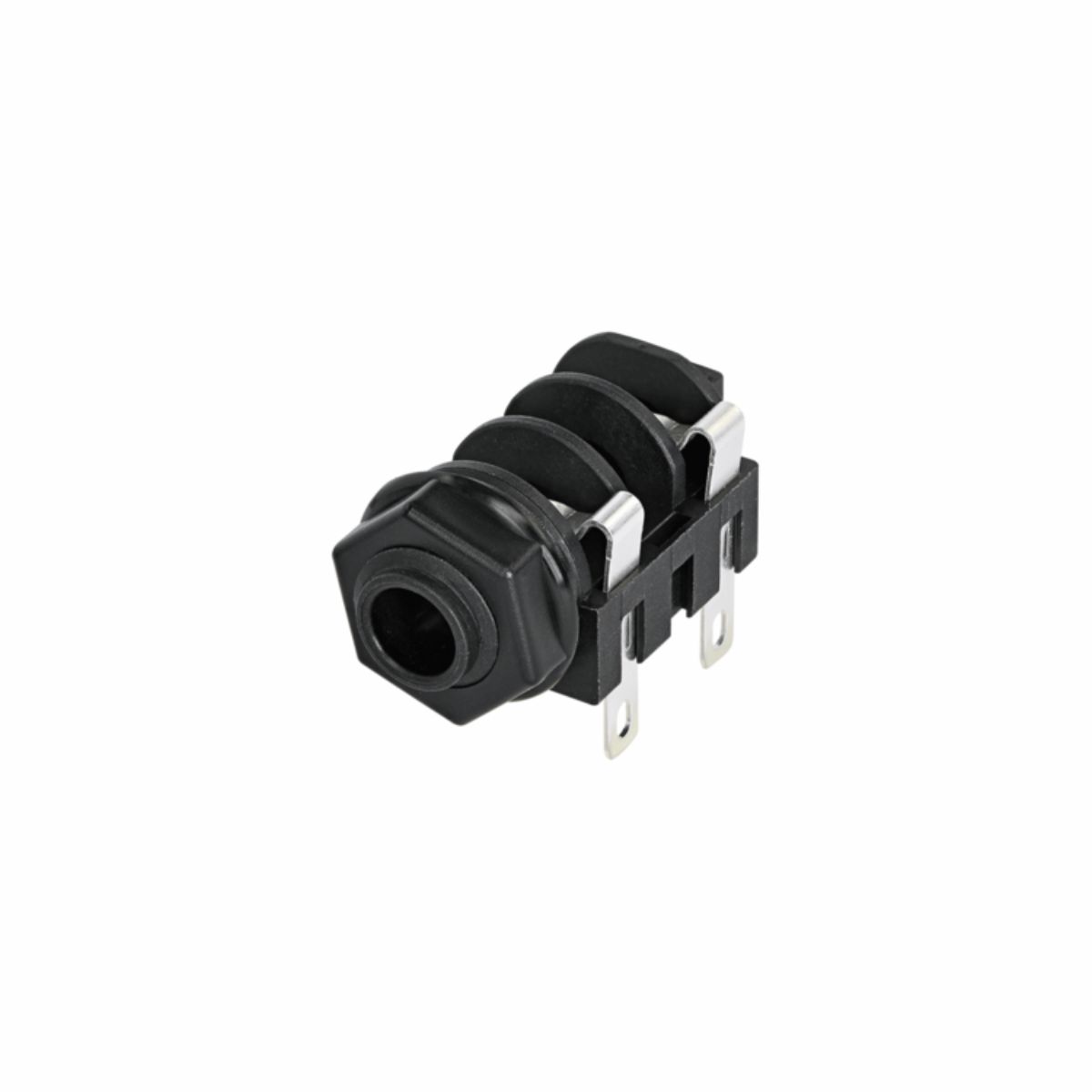 Neutrik NMJ4HF-S - 6,35 mm mono socket, panel-mount, 2-szeres switch, M plastic housing, plastic mounting