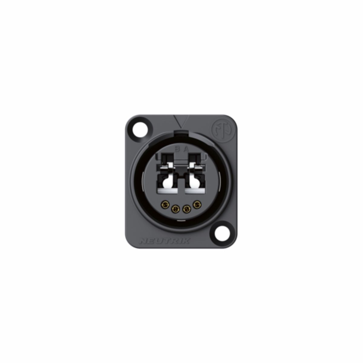 Neutrik NO2-4FDW-1-A - optikai csatlakozó 1 x LC-Duplex és 4 x réz érintkező, IP65 védettség, földelt D ház