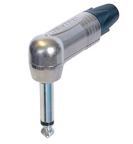 Neutrik NP2RX - 6,35 mm mono jack plug, right-angle alakú glossy housing