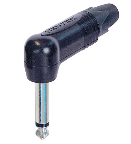 Neutrik NP2RX-BAG - 6,35 mm mono jack plug, right-angle alakú black housing