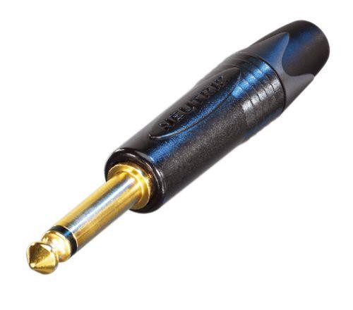 Neutrik NP2X-B - 6,35 mm mono jack plug, gold-plated, black housing