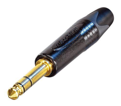 Neutrik NP3X-B - 6,35 mm stereo jack plug, gold-plated, black housing