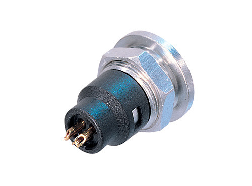 Neutrik NR3M-S - NanoCon 3-pin panel-mount male, solderable with gold-plated contacts