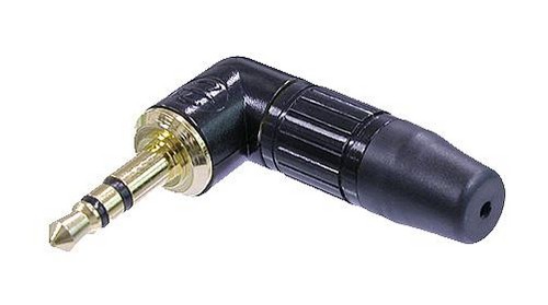 Neutrik NTP3RC-B - 3,5 mm stereo jack plug right-angle alakú, black házzal