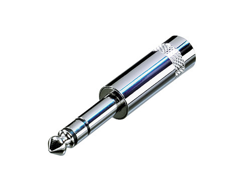 REAN NYS228 - 6,35 mm stereo jack plug - glossy, long with metal housing, 6 mm diameter for cable