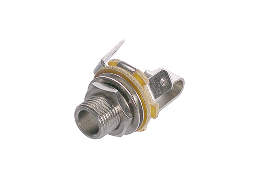REAN NYS230 - 6,35 mm stereo jack socket - panel-mount, nyitott with metal housing, bulk