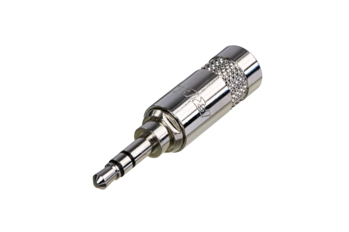 REAN NYS231L - 3,5 mm stereo jack plug - glossy with metal housing, 6 mm diameter for cable