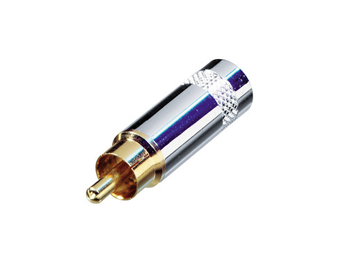 REAN NYS352G - RCA plug with metal housing, with gold-plated contact, 7,2 mm diameter for cable