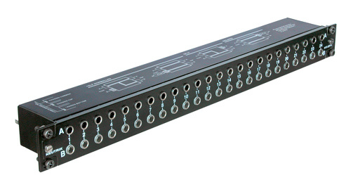 REAN NYSSPPL1 - patch panel 19''-1 U, 2x2x24 stereo 6,35 mm jack socket, konfigurálható