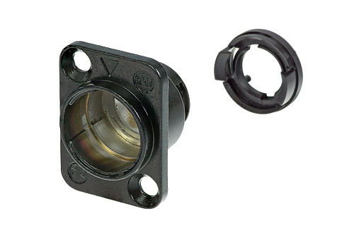 Neutrik RP81 - Neutricon panel-mount black housing, 90 fokba rendezett adapter csapokkal