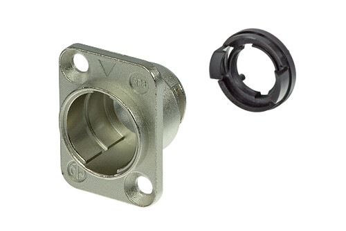 Neutrik RP8-NI - Neutricon panel-mount nikkel housing, 180 fokba rendezett adapter csapokkal