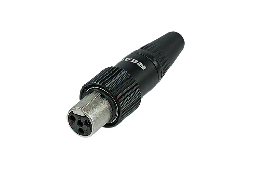 REAN RT4FCTB - 4-pin TINY XLR socket - straight, inline, csavaros rögzítéssel