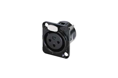 REAN RC3FDL-B - 3 pólusú XLR aljzat, D ház, aranyozott erintkező, fekete, ömlesztett