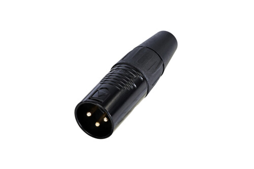 REAN RC3M-B - 3 pólusú XLR dugó egyenes, lengő, aranyozott erintkező, fekete