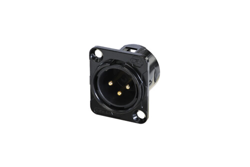 REAN RC3MDL-B - 3 pólusú XLR dugó, D ház, aranyozott erintkező, fekete, ömlesztett