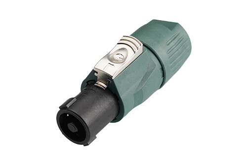REAN RCLS4F-G-000-1 - 4-pin hangfalcsatlakozó - inline, silver-plated contacts, green