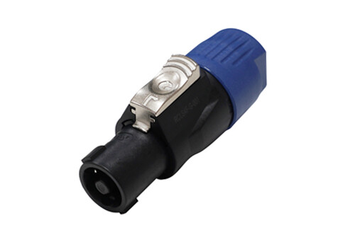 REAN RCLS4F-G-001-1 - 4-pin hangfalcsatlakozó - inline, silver-plated contacts, blue