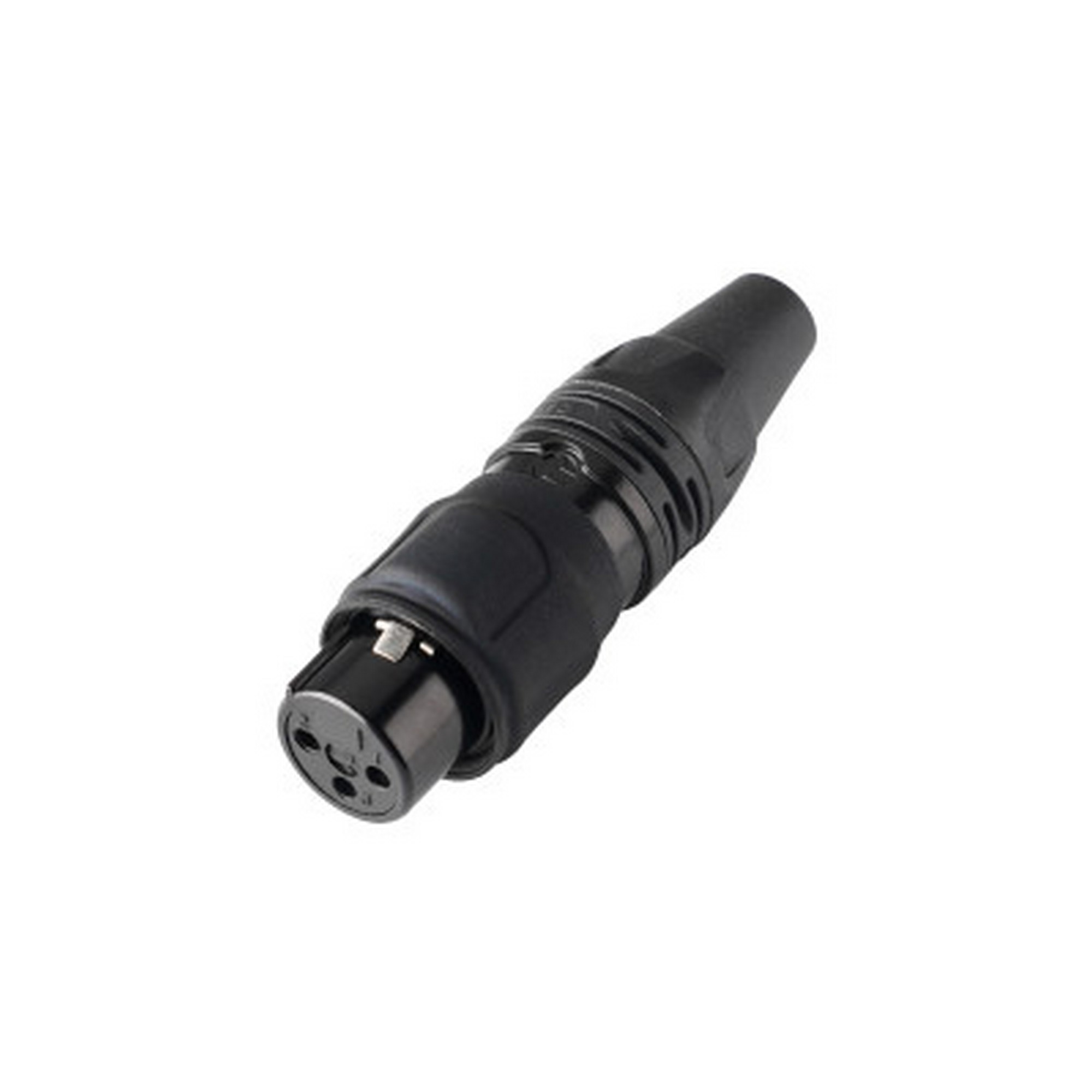 REAN RCX3F-Z-012-1 - 3-pin XLR airtight (Airtight) socket, straight, inline, IP65, black