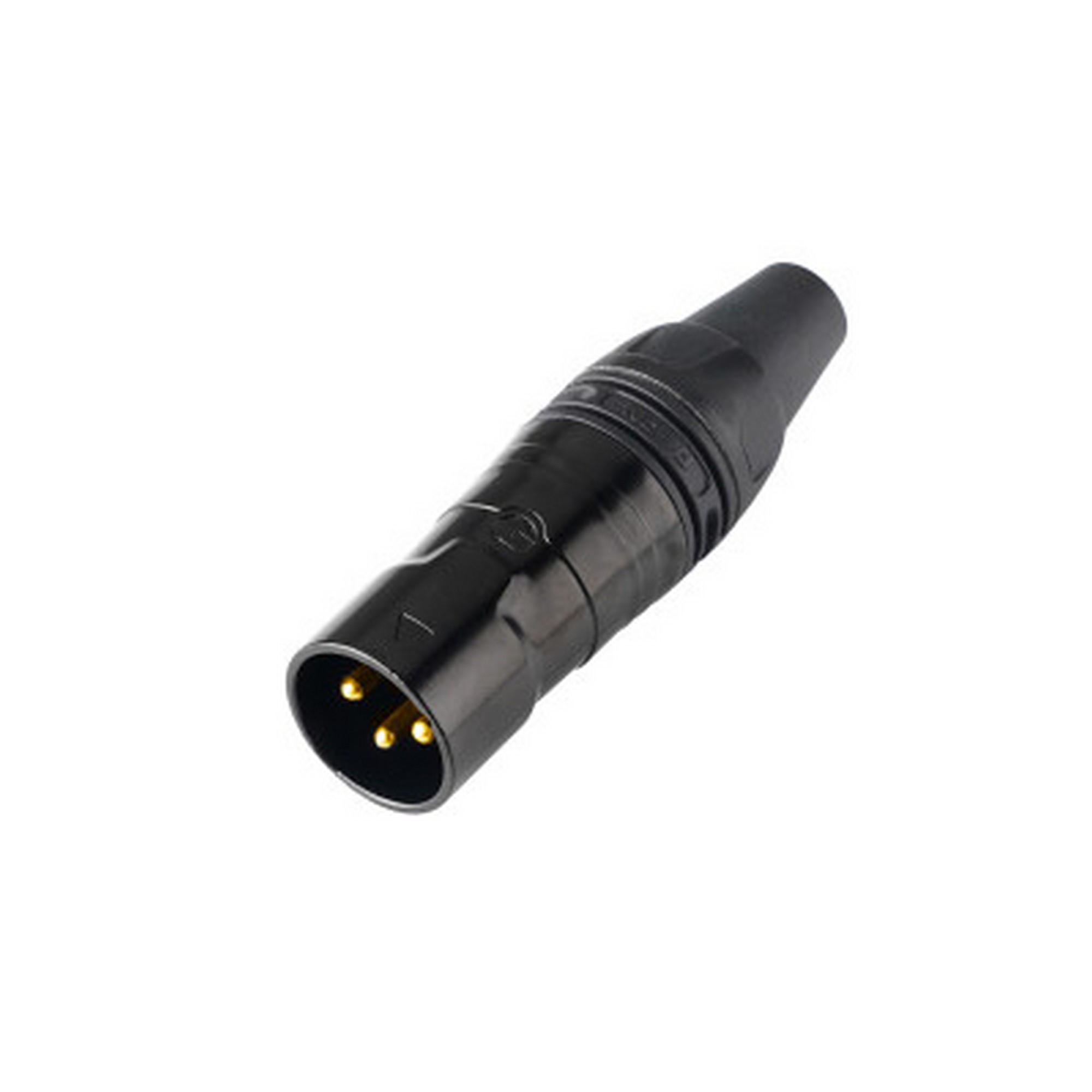 REAN RCX3M-Z-012-1 - 3-pin XLR airtight (Airtight) plug, straight, inline, IP65, black