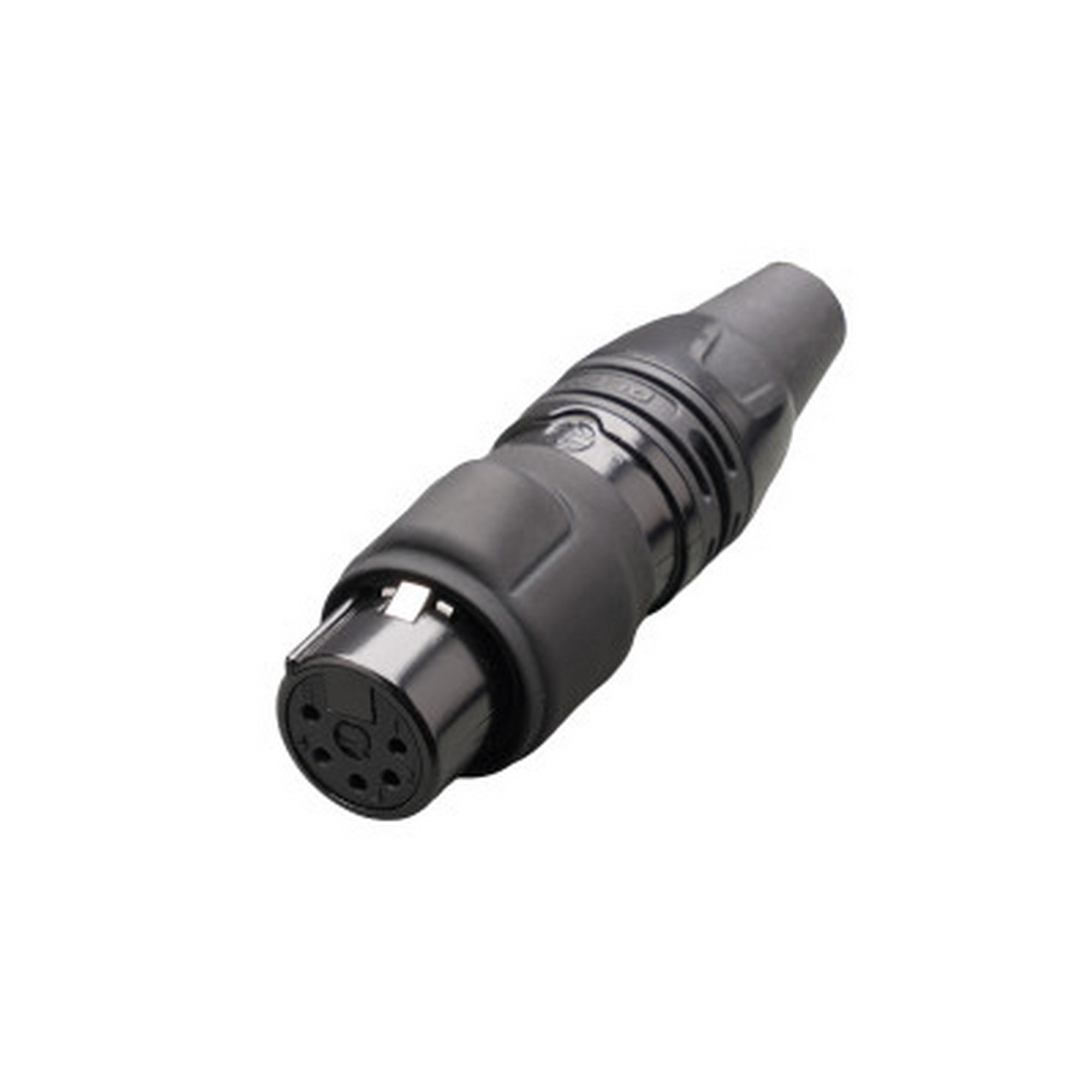 REAN RCX5F-Z-012-1 - 5-pin XLR airtight (Airtight) socket, straight, inline, IP65, black