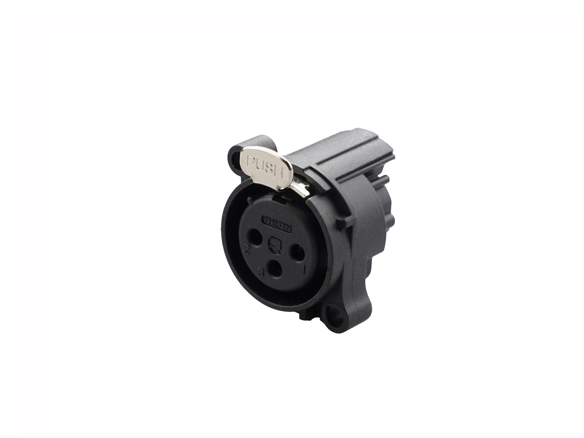 REAN RRX3F-AA-002 - 3-pin XLR socket vertical PCB-mount, GND+housing contact without, reteszes A housing
