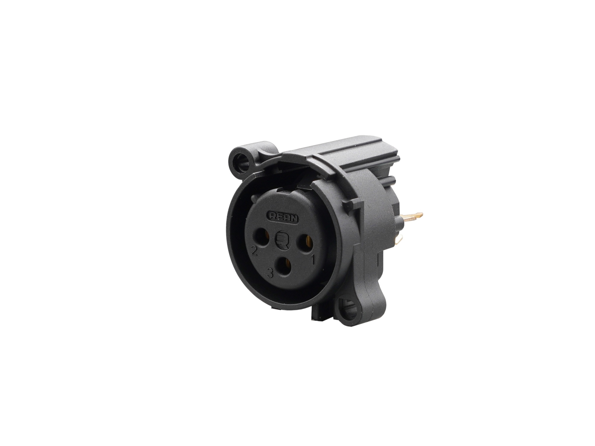 REAN RRX3F-AA-003 - 3-pin XLR socket vertical PCB-mount, GND+housing contact without, retesz without A housing