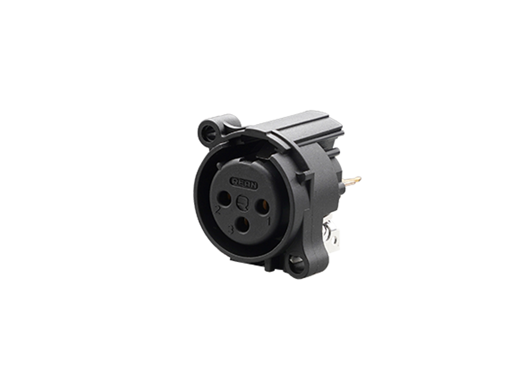 REAN RRX3F-AA-013 - 3-pin XLR socket vertical PCB-mount, common / combined 1. foot+GND+housing with contact, without latch A housing