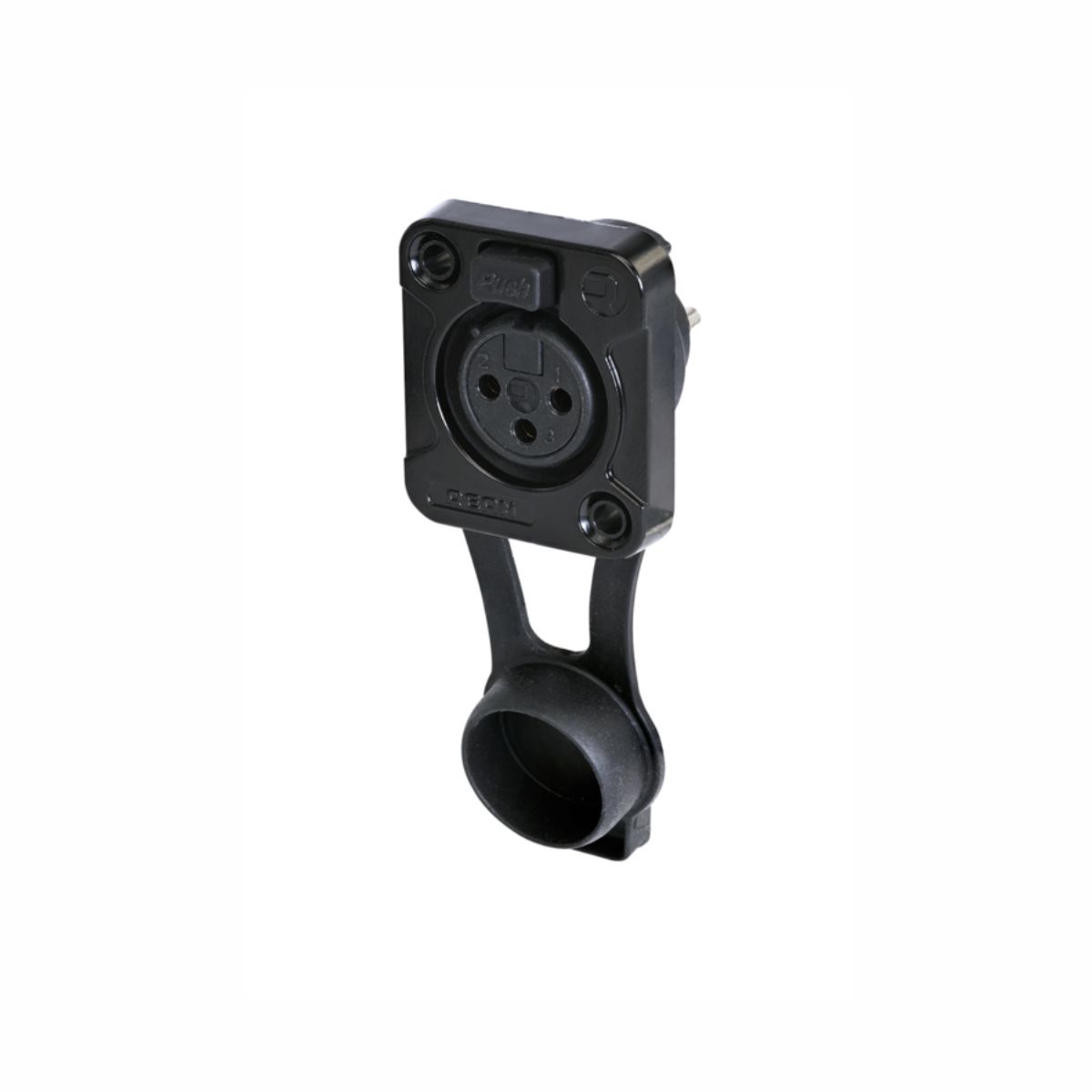 REAN RRX3F-Z-001-1 - 3-pin XLR socket, D housing, IP65, black