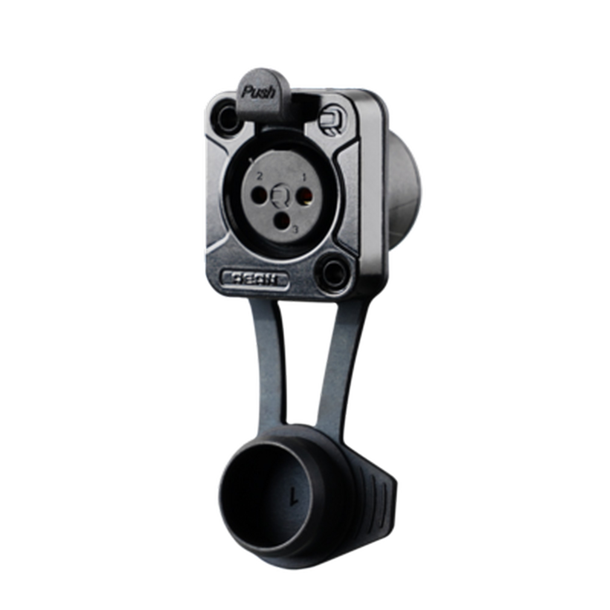 REAN RRX3F-Z-012-1 - 3-pin XLR socket, airtight (Airtight) D housing, IP65, black