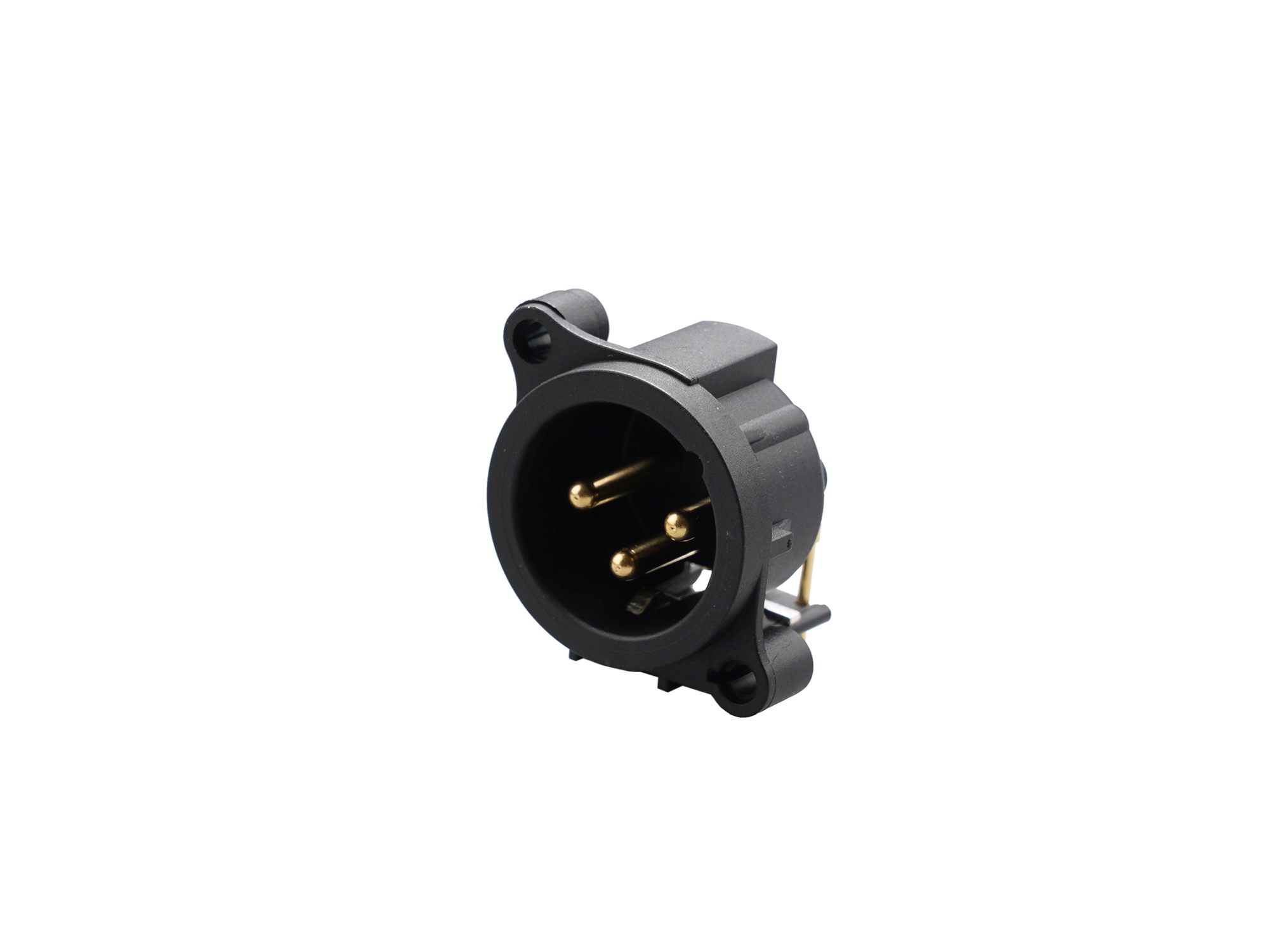 REAN RRX3M-AA-001 - 3-pin XLR plug horizontal PCB-mount, separate GND and housing with contact, retesz without AA housing