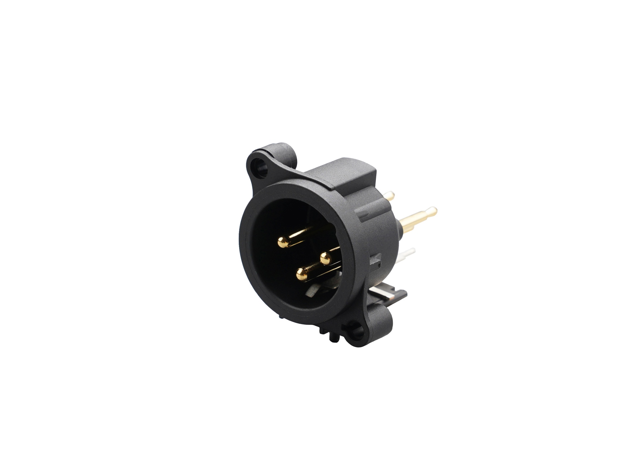 REAN RRX3M-AA-003 - 3-pin XLR plug vertical PCB-mount, separate GND and housing with contact, retesz without AA housing