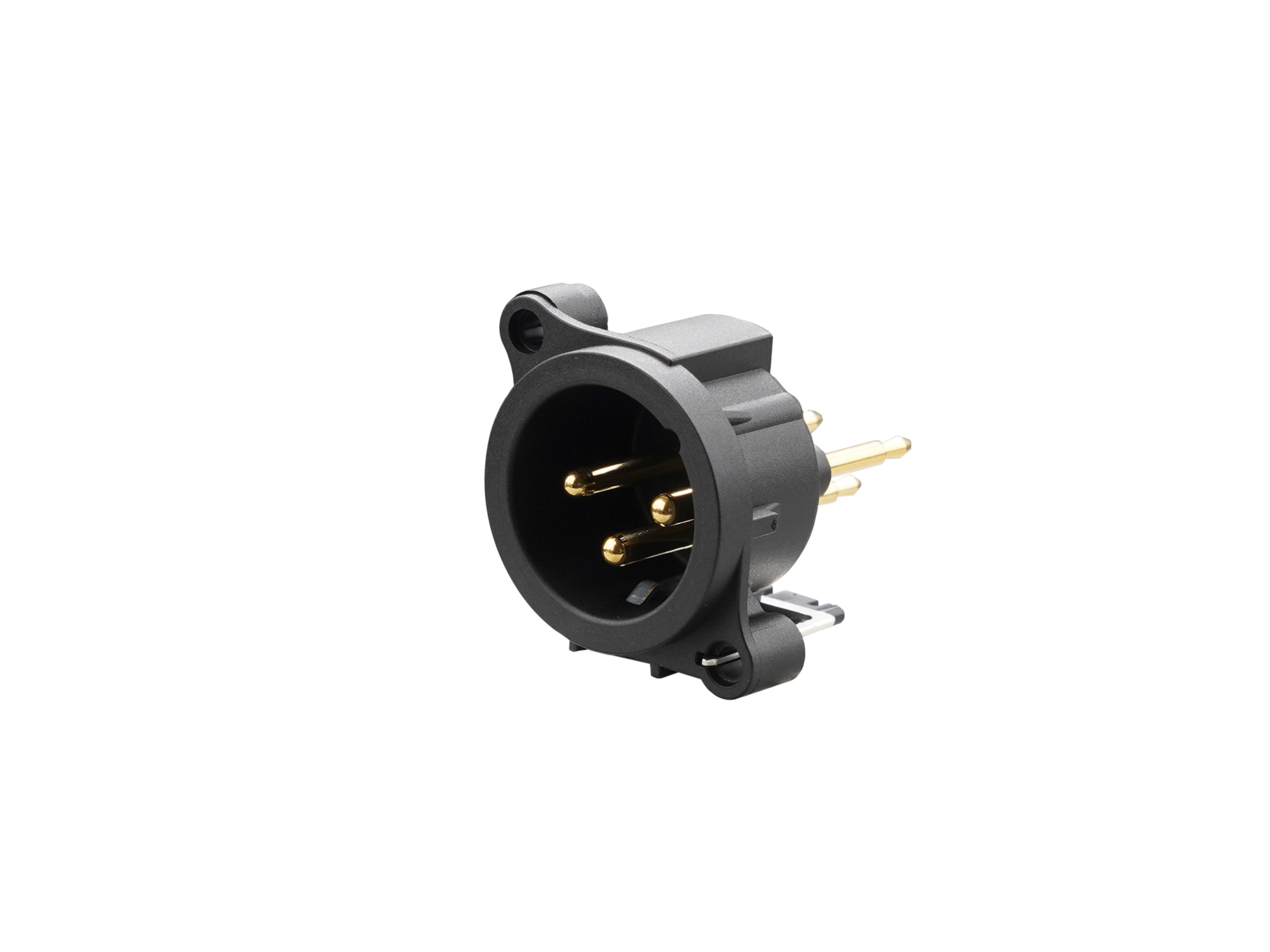 REAN RRX3M-AA-013 - 3-pin XLR plug vertical PCB-mount, common / combined 1. foot+GND+housing with contact, without latch AA housing