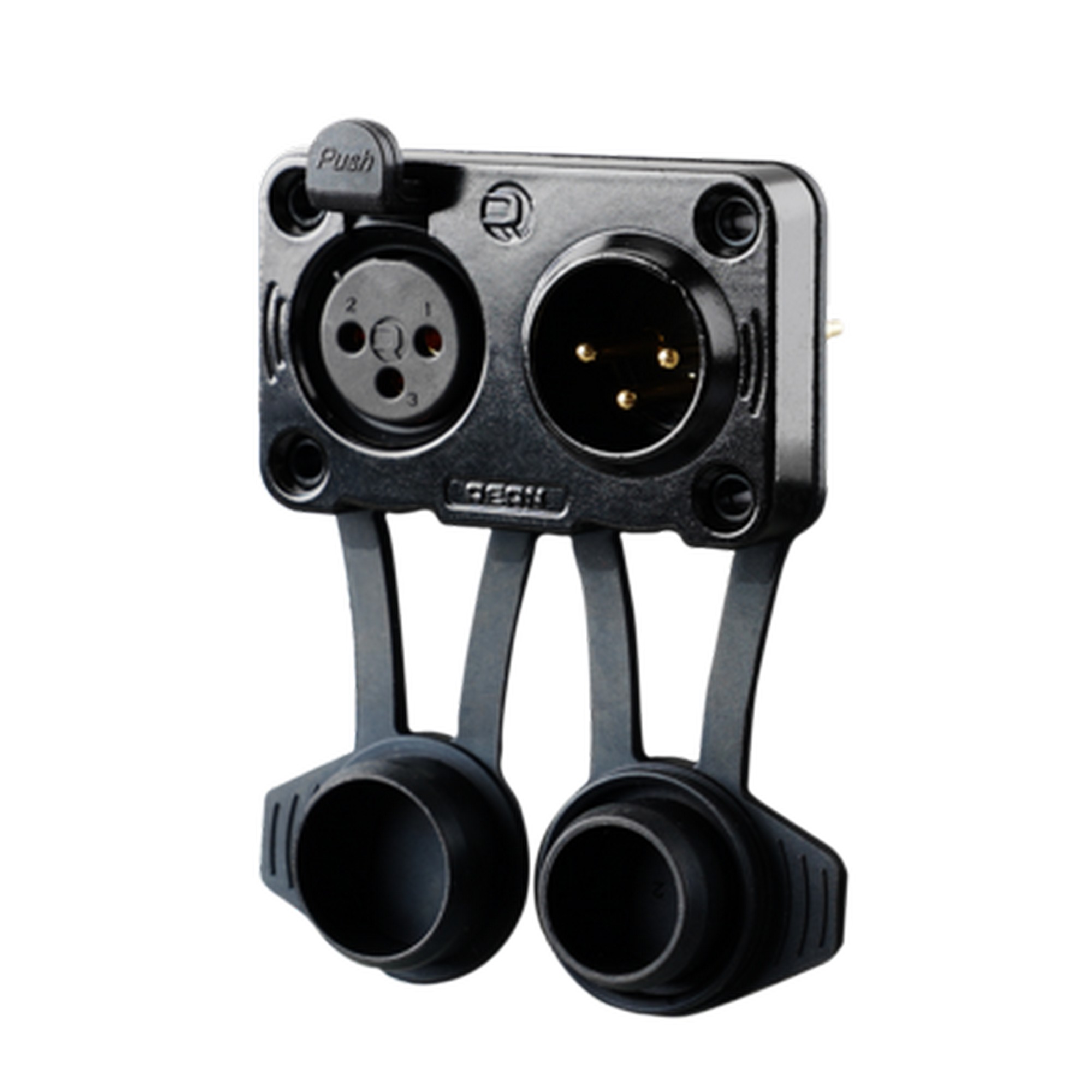 REAN RRX3MF-Z-012-1 - 3-pin XLR socket/plug, airtight (Airtight) D housing, IP65, black