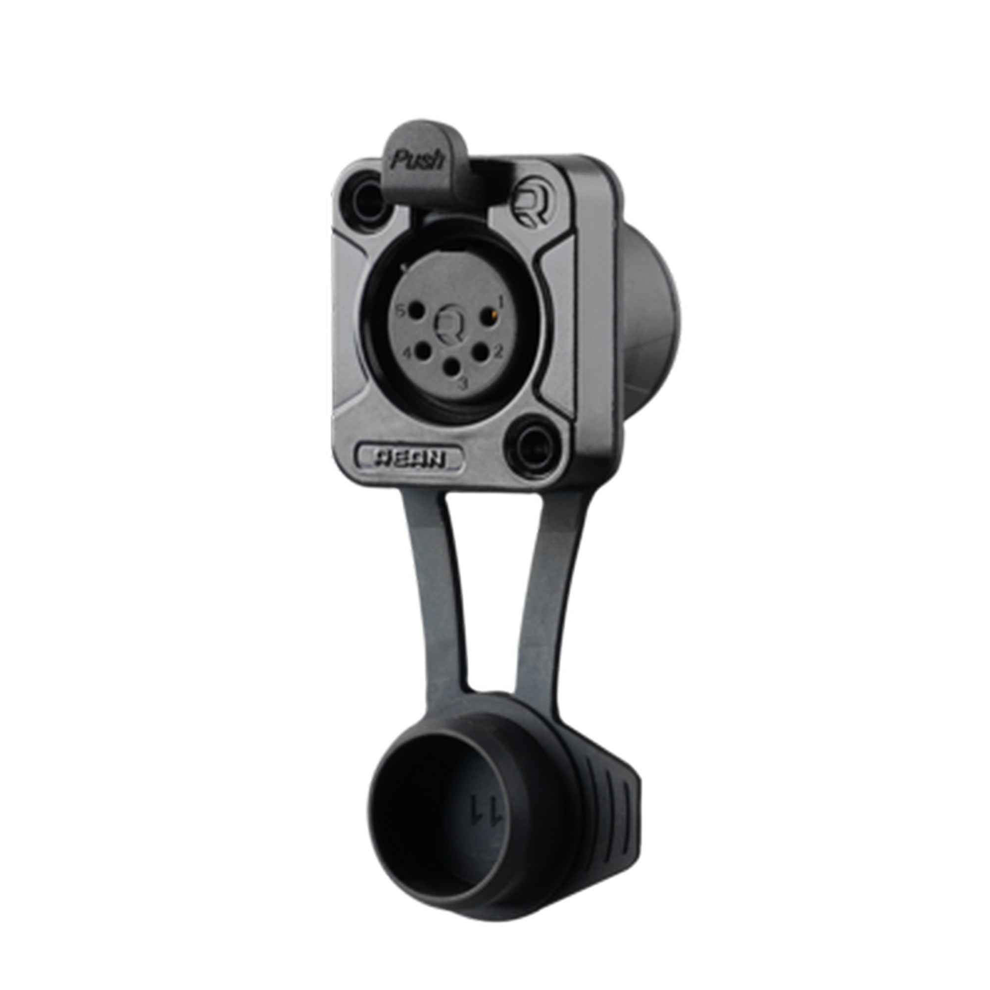 REAN RRX5F-Z-012-1 - 5-pin XLR socket, airtight (Airtight) D housing, IP65, black