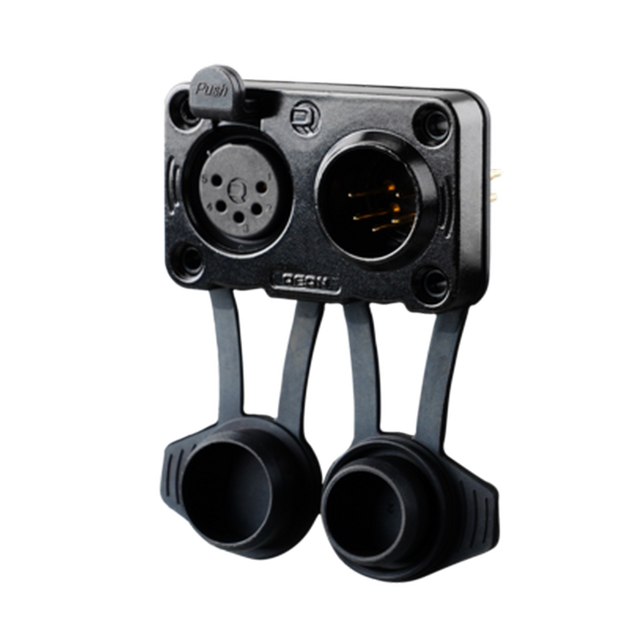REAN RRX5MF-Z-012-1 - 5-pin XLR socket/plug, airtight (Airtight) D housing, IP65, black