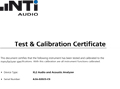NTI Audio gyártói kalibrációs tanúsítvány – Exel Line and Minstrument