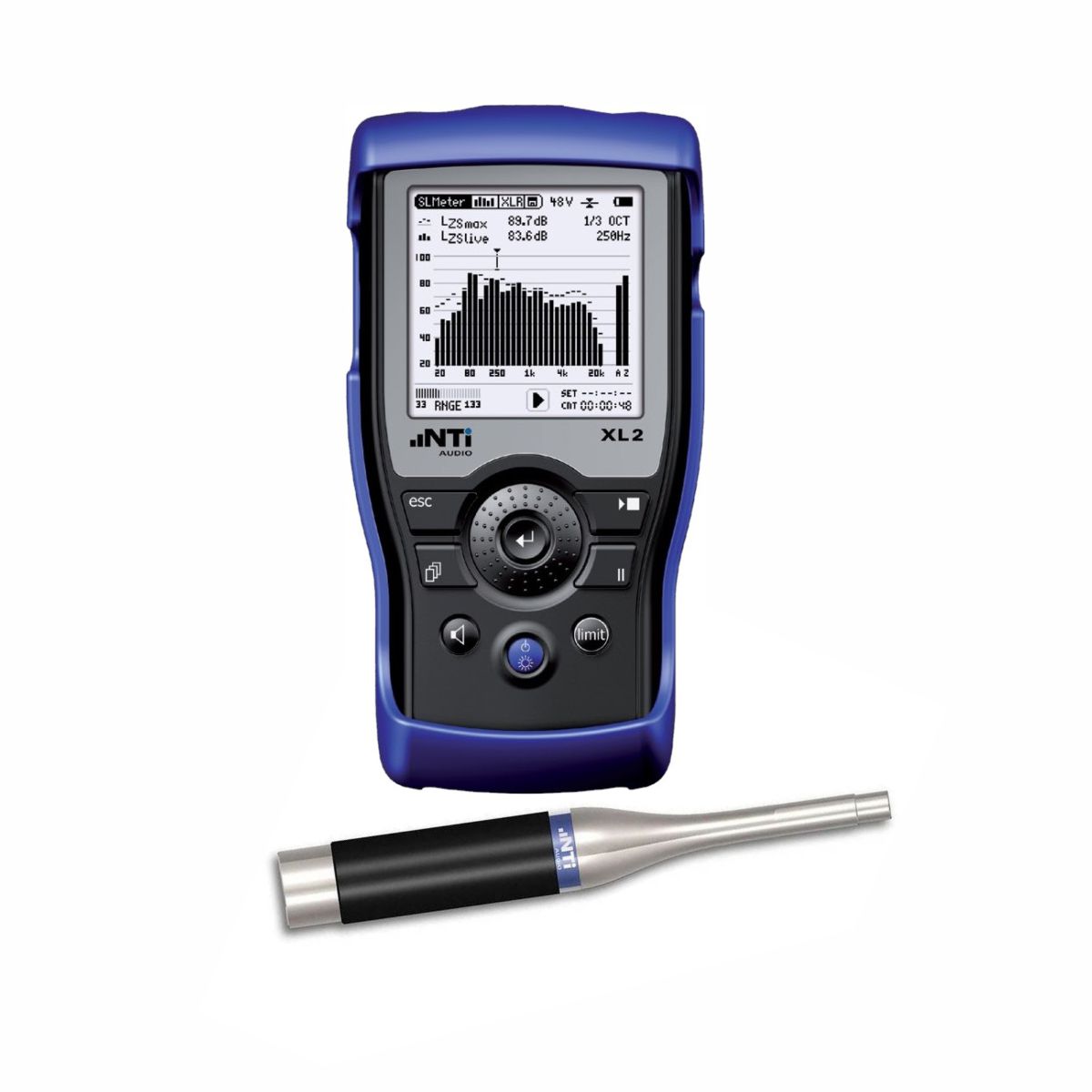 NTI Audio XL2 + M4261 - analog audio and akusztikai analyzer 2. class mérőmikrofonnal
