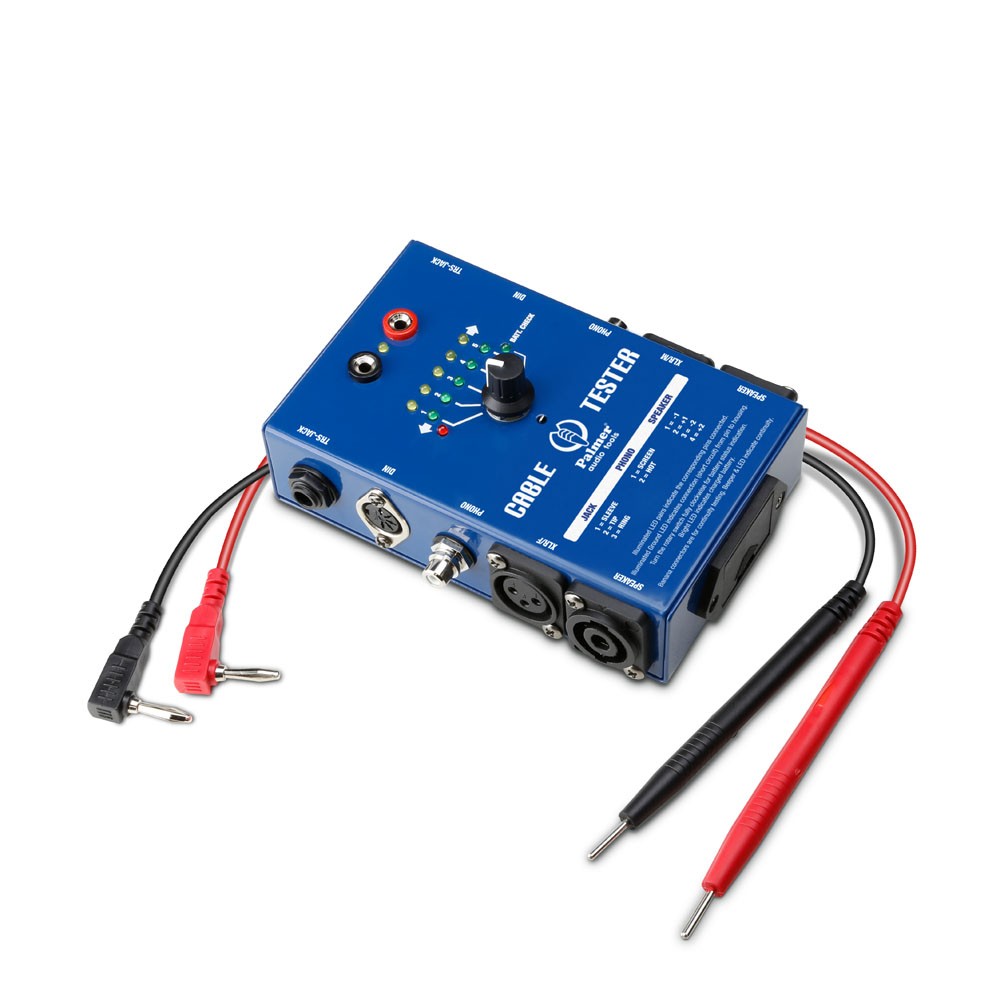 Palmer AHMCT 8 - cable tester, Speakon, XLR, RCA, DIN, Jack, banán connector aljzatokkal