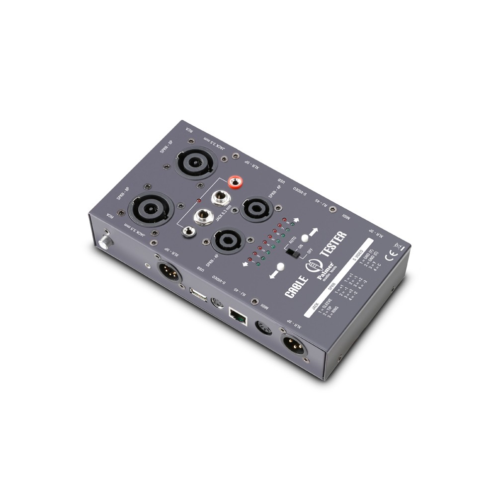 Palmer AHMCTXL V2 - cable tester, 11 féle with connector (Jack, Speakon, XLR, Midi, RJ45, S-Video, USB, DIN)