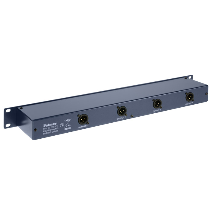 Palmer PAN 03 PASS - DI-box, passzív, négycsatornás, 19"/1U - 3. kép