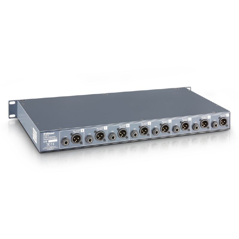 Palmer PAN 16 - DI-box, passzív, nyolccsatornás, 19”/1 U - 2. kép