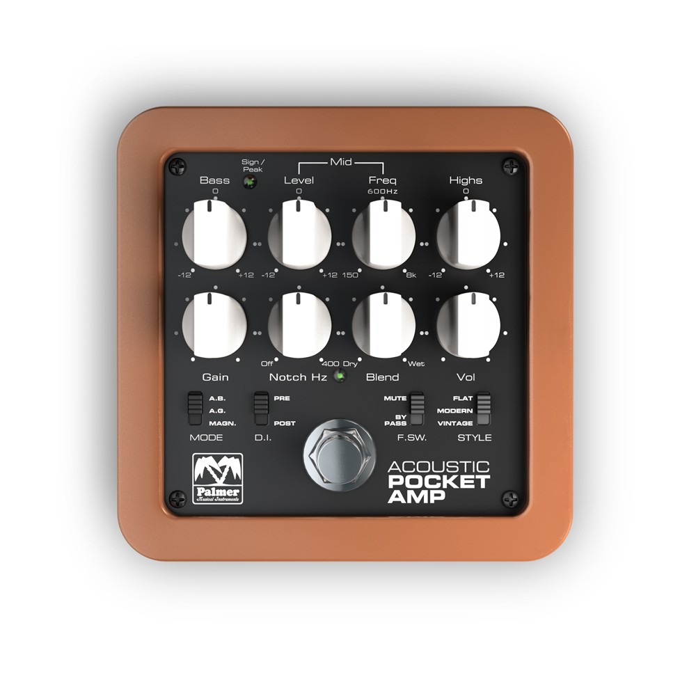 Palmer POCKET AMP ACOUSTIC - zsebméretű gitár előerősítő - 3. kép