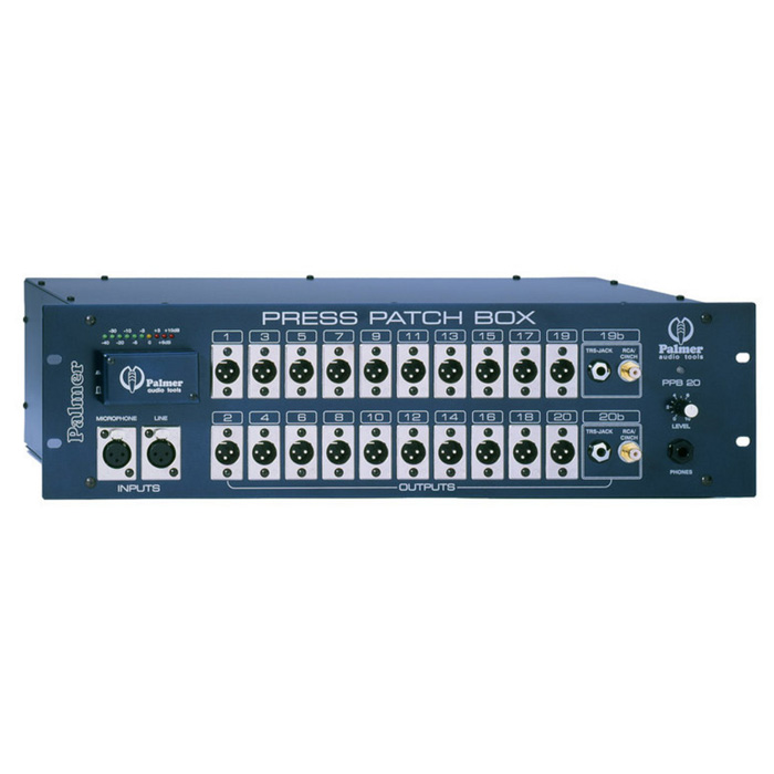 Palmer PB 20 - splitter (splitter) microphone/vonalszintű jelekhez, active, 30-channel, 19”/ 3 U