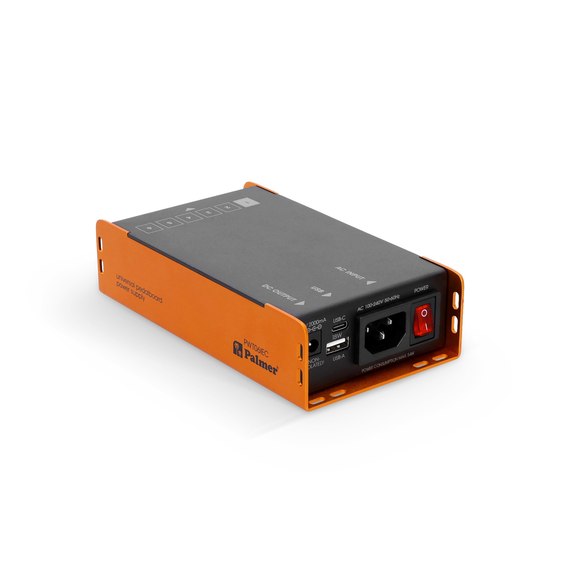 Palmer PWT 06 IEC - universal power supply USB-vel, 6x9 V and 1x6-18 V-ig adjustable kimenet, 2000 mA