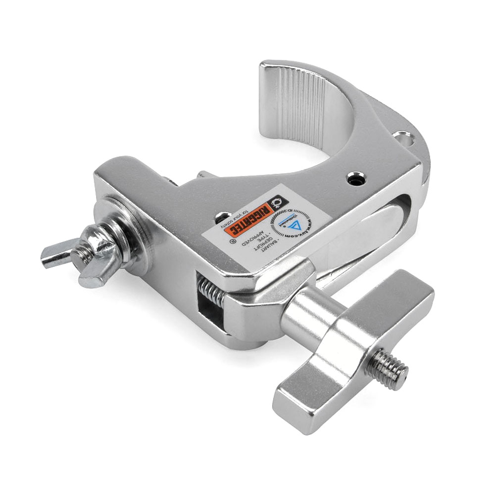 Riggatec 400200031 okoskampó - slim | silver | load capacity 200kg - width 30mm | tube diameter 48-51mm