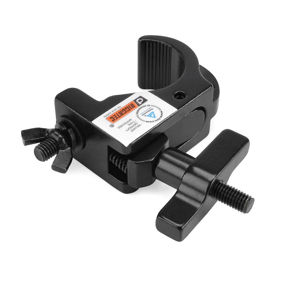 Riggatec 400200071 okoskampó - slim | black | load capacity 200kg - width 30mm | tube diameter 48-51mm