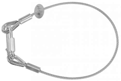 Riggatec 400201020 safety steel wire rope - load capacity 15kg | silver | 60cm long | 5mm vastag | quick-release chain lock